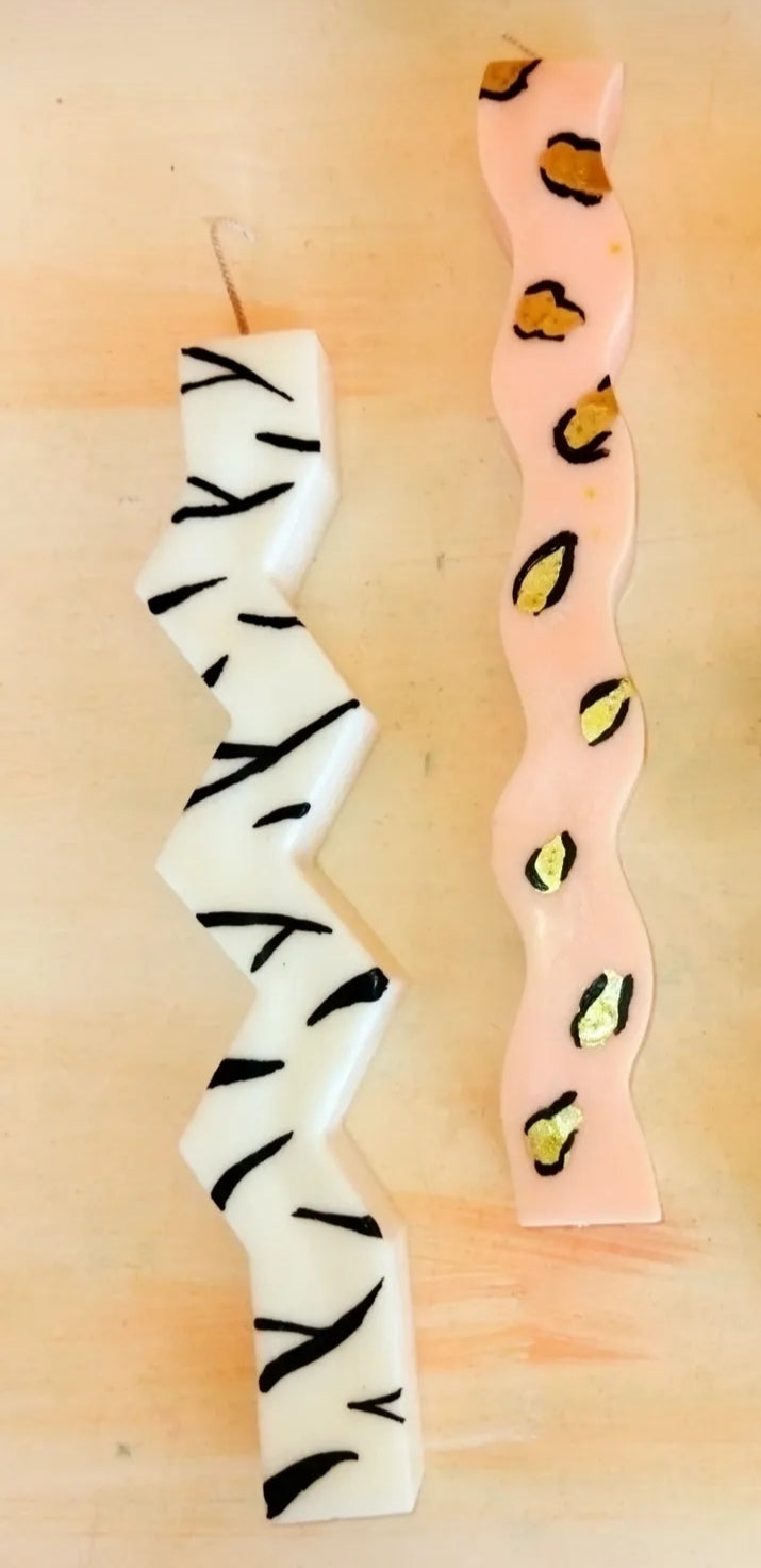 Λαμπάδα animal print με μπρελόκ ουράνιο τόξο